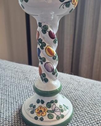 candeliere vintage in ceramica di Deruta 