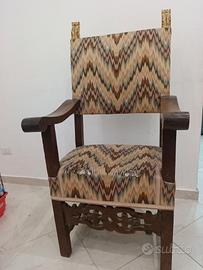 sedia Trono dell'ottocento stile Barocco 