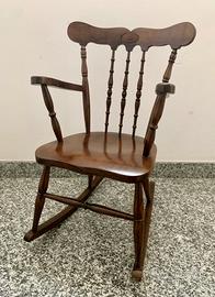 Sedia a Dondolo Legno Massello Vintage anni ‘50