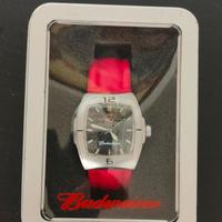 Orologio Da Polso Birra Budweiser Quarzt  Rosso 