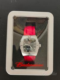 Orologio Da Polso Birra Budweiser Quarzt  Rosso 