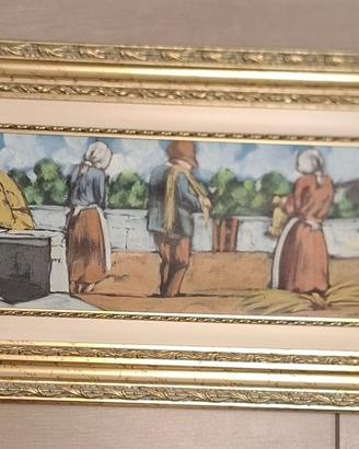 Quadro originale F. Matera "Scena Contadina" con C