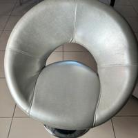 Sedia-poltrona girevole argento