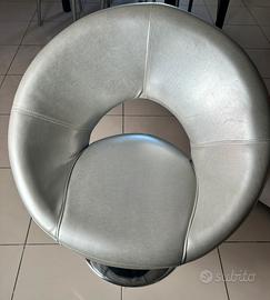 Sedia-poltrona girevole argento