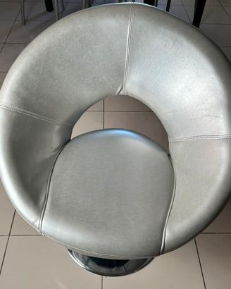 Sedia-poltrona girevole argento