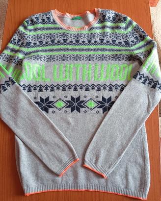 Maglione ragazzo 3XL Benetton misto lana e cascemi