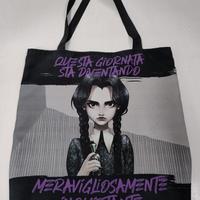 borsa in cotone di Mercoledì Addams 