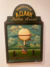 quandro in legno 3D .MONGOLFIERA STILE OLD ENGLAND