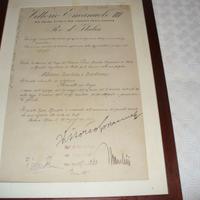 documento con firme Re e Mussolini