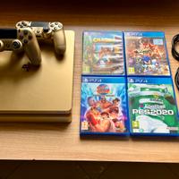 Play Station 4 slim Gold + 2Controller+ Giochi Ps4