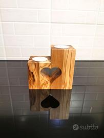 Candele da giardino da tavolo in legno atmosfera