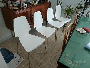 n.4 sedie bianche design scandinavo 