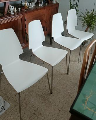n.4 sedie bianche design scandinavo 
