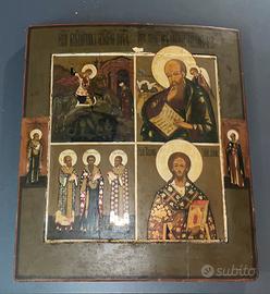 Icona Russa Antica Ottocentesca