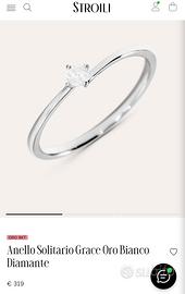 Anello oro bianco e diamante