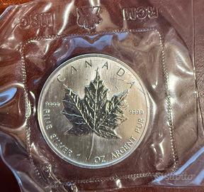 Moneta da un dollaro Canada oncia argento 1989