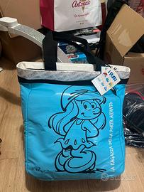 Borsa azzurra grande Puffi