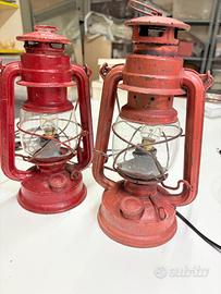 Coppia Lanterne a Tempesta Vintage Rosse