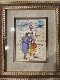 Olio su carta musicale 33x23 Roberto Fontirossi