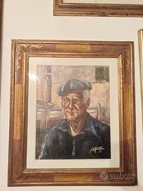 dipinto olio su tela franco azzinari  76x70