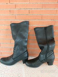 Stivali alti donna 38 in pelle nera