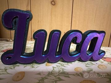Scritta nome Luca 3D