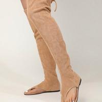 Stivali donna alla coscia infradito