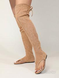 Stivali donna alla coscia infradito