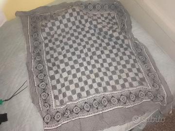 Foulard quadri grigio 80x80cm