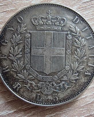 5 Lire Lira 1872 SPL  * Moneta NON Magnetica 