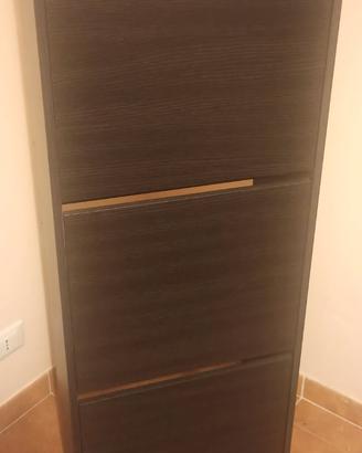 Scarpiera a 3 scomparti IKEA BISSA, marrone-nero