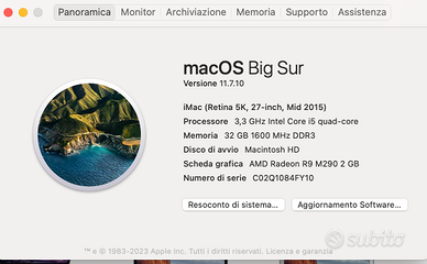 Imac 27" mid 2015 32 Gb ram