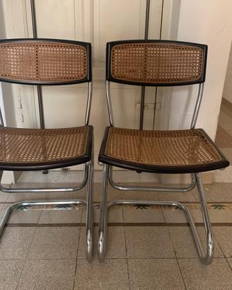 Coppia di sedie cantilever vintage in stile Cesca