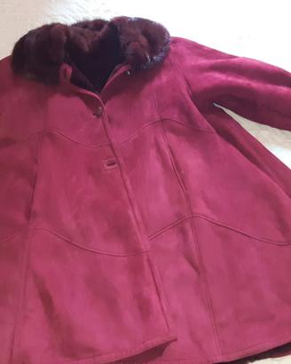 Montone Shearling con collo di visone