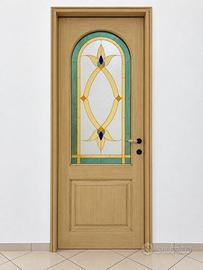 Porta interna in legno pantografata artigianale