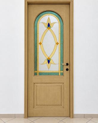 Porta interna in legno pantografata artigianale