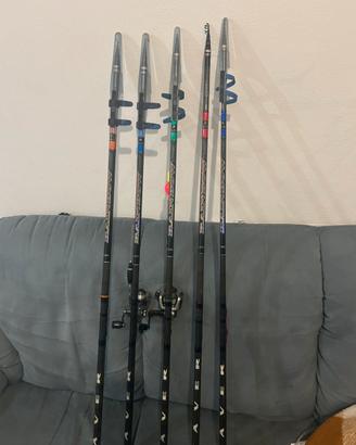Serie canne in carbonio numerate dalla 1 alla 5