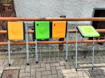 Set di portasacchi in acciaio da 110 lt.