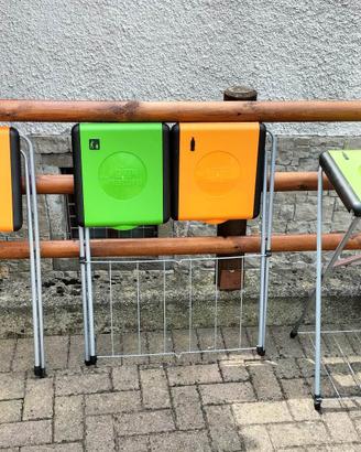 Set di portasacchi in acciaio da 110 lt.