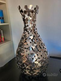 Vaso Ottaviani metallo argentato 45cm