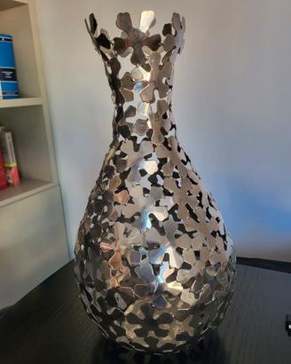Vaso Ottaviani metallo argentato 45cm