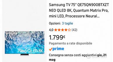 Samsung TV 75" NEO QLED 8K – Esperienza Ultra-Real
