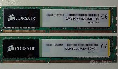 Memoria Ram DDR3 Corsair ValueSelect 2x4gb. per PC