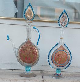  antiche bottiglie  vetro di murano 