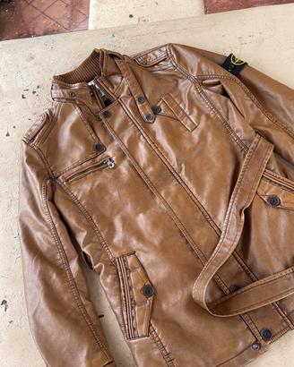 giacca di pelle stone island