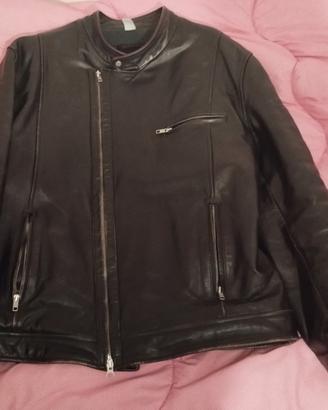 Giacca di pelle nera cafe racer pesante *PROMO*