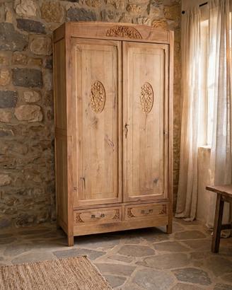 ARMADIO LIBERTY RESTAURATO LEGNO NATURALE GREZZO