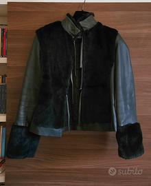 Giacca donna vera pelle e pelliccia lapin
