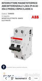 Magneto termico ABB differenziale 32 A 0,03 A