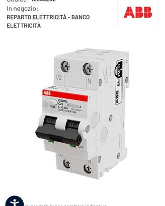 Magneto termico ABB differenziale 32 A 0,03 A